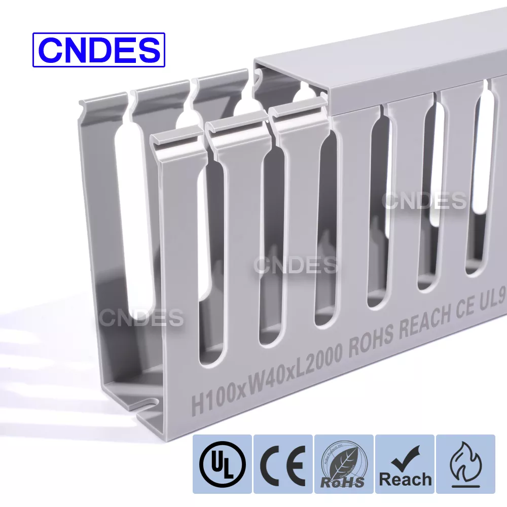 100 × 40 Slotted PVC DIN Rail Duct