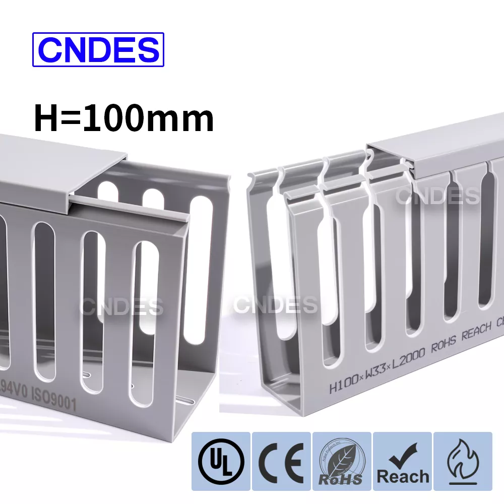 100mm Dhuwur Open Slot PVC Enclosure Wiring Duct