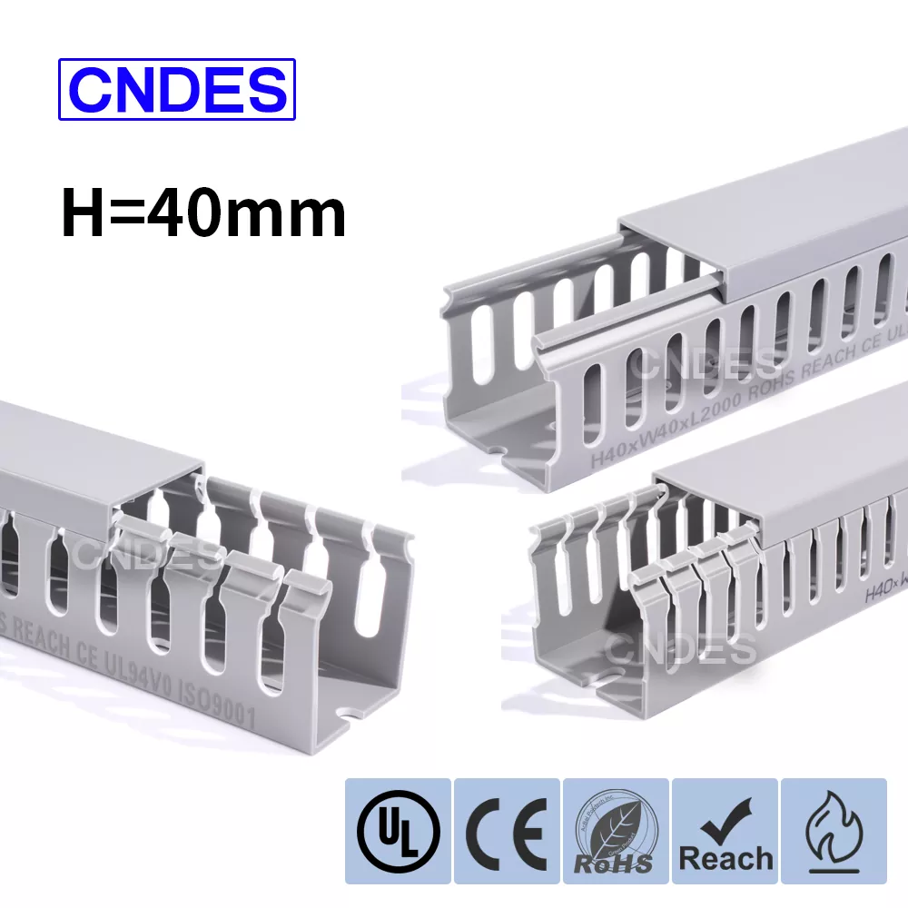 40mm Dhuwur Slotted PVC Wiring Raceway Duct