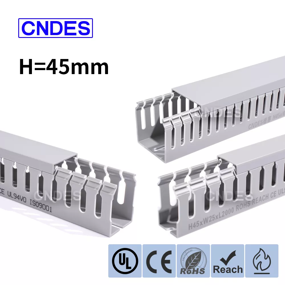 45mm Dhuwur Slotted PVC Wire Cover Duct