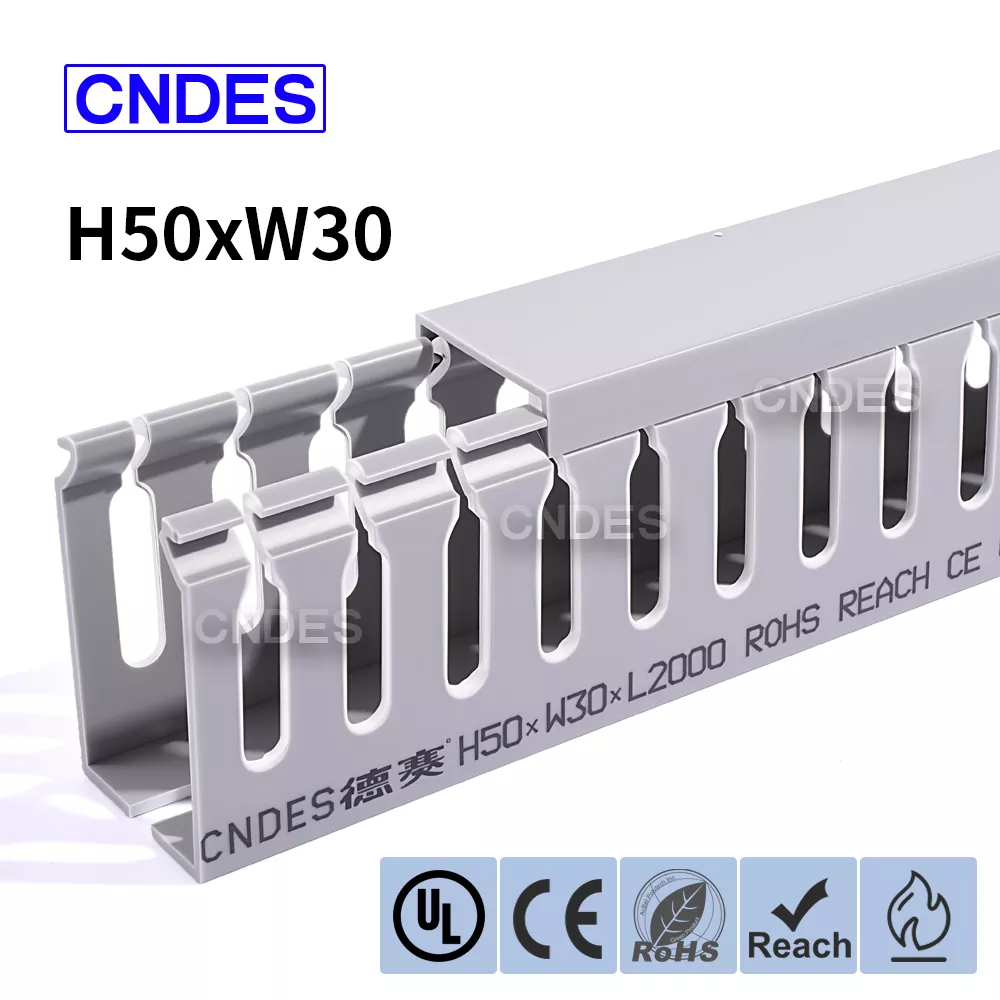 50 × 30 Slotted PVC Kabel Organisasi Duct