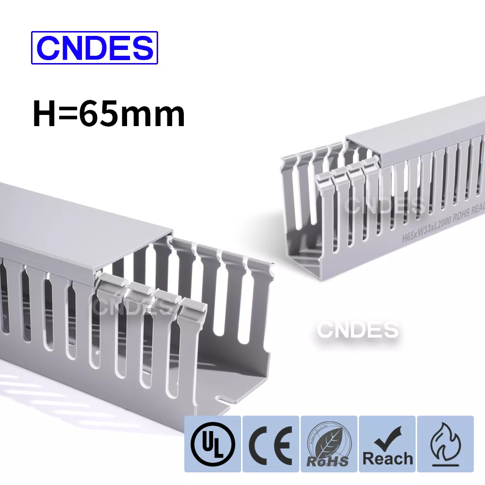 65mm Dhuwur Slotted PVC Industrial Wiring Duct