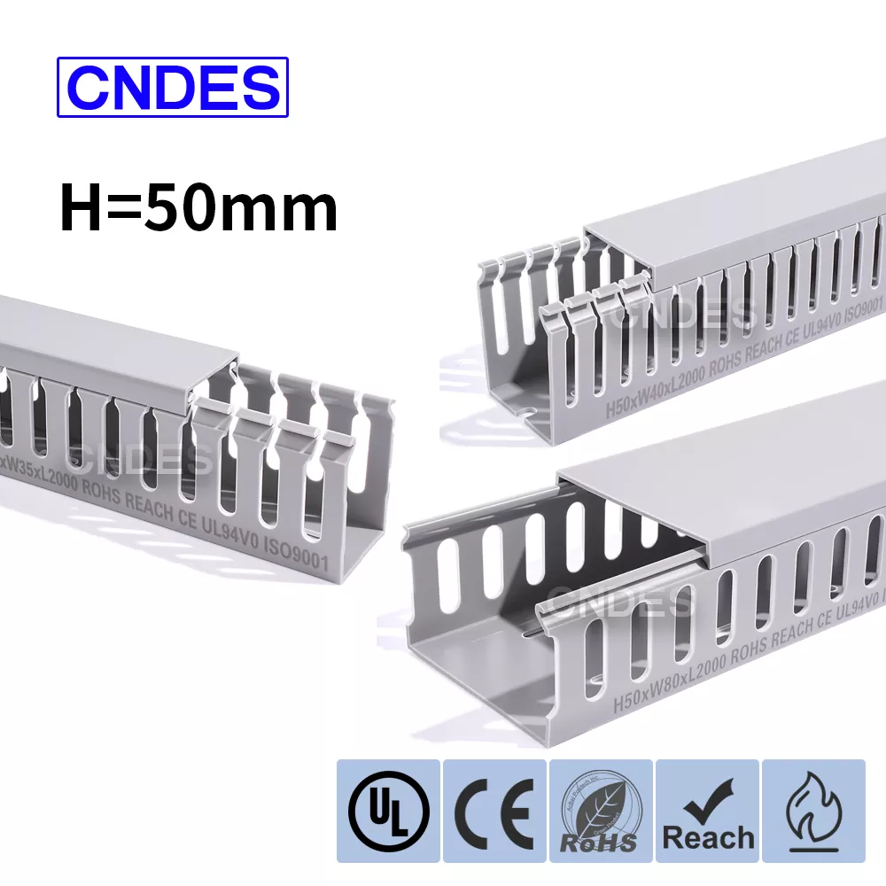 50mm Dhuwur Slotted PVC Panel Wiring Duct