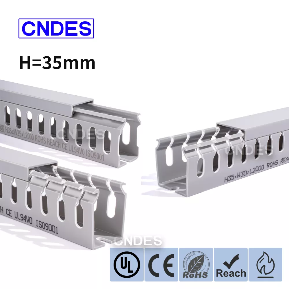 35mm Dhuwur Slotted PVC Wire Routing Duct